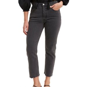 Levi's 501 Button Fly Cropped Straight Leg Jeans